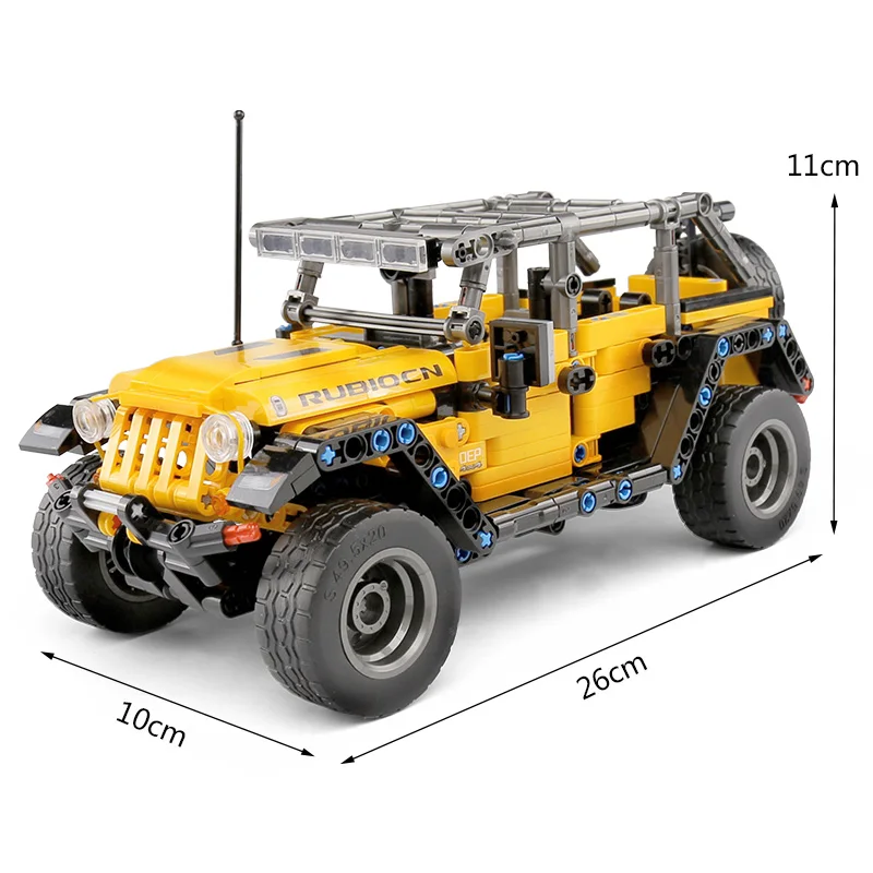 

601pcs Car Toys MOC The Jeeps Wrangler Rubicon Off-road Vehicle Car Model Building Blocks Bricks Kids Gift