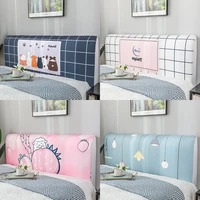 nordic style elastic all inclusive bed headboard cover full enclosed dust proof cover cartoon printed bed head cover soft cover