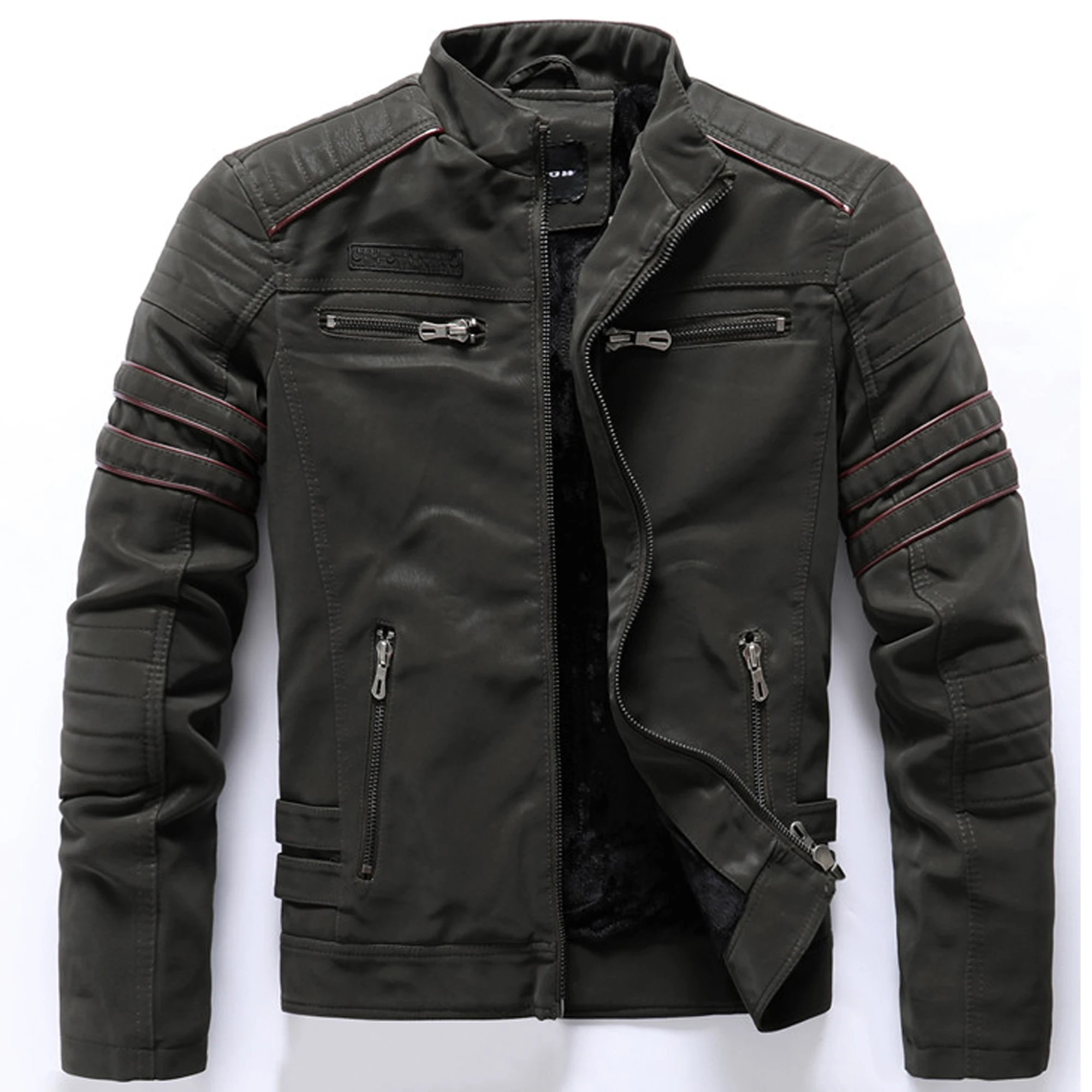 Новый стиль 2020 хорошая кожаная куртка для мужчин зимняя бархатная теплая и