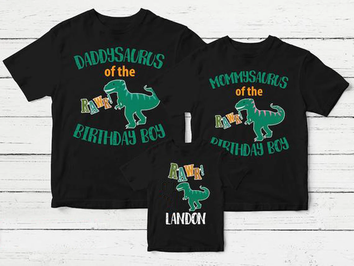 

Matching Family Birthday Shirts Dinosaur Birthday Family Matching Outfits Dad Mom and Kids Family Suit T Shirt Gift