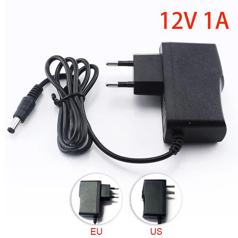 AC DC 12V 1A 1000mA 100 240V 5 5x2 1mm адаптер питания зарядное устройство Зарядка штепсельная