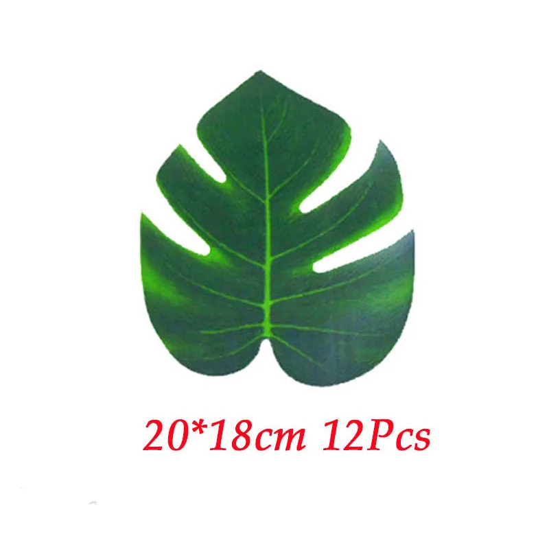12pcs Palm Leaves Розовый фламинго день рождения декоративная бумага для вечеринок тарелки салфетки чашки Посуда Фламинго Свадебные украшения летние принадлежности для вечеринок - Цвет: 12pcs Palm Leaves