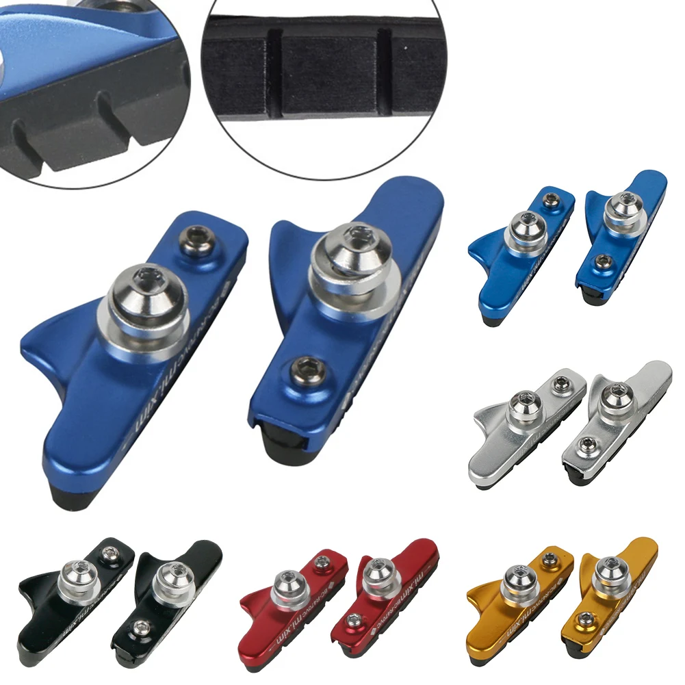 

Bike Brake Pads 1 Pair V-Brake Blocks Pads for Road Bikes with Hex Nut Aluminum Shell, 55mm