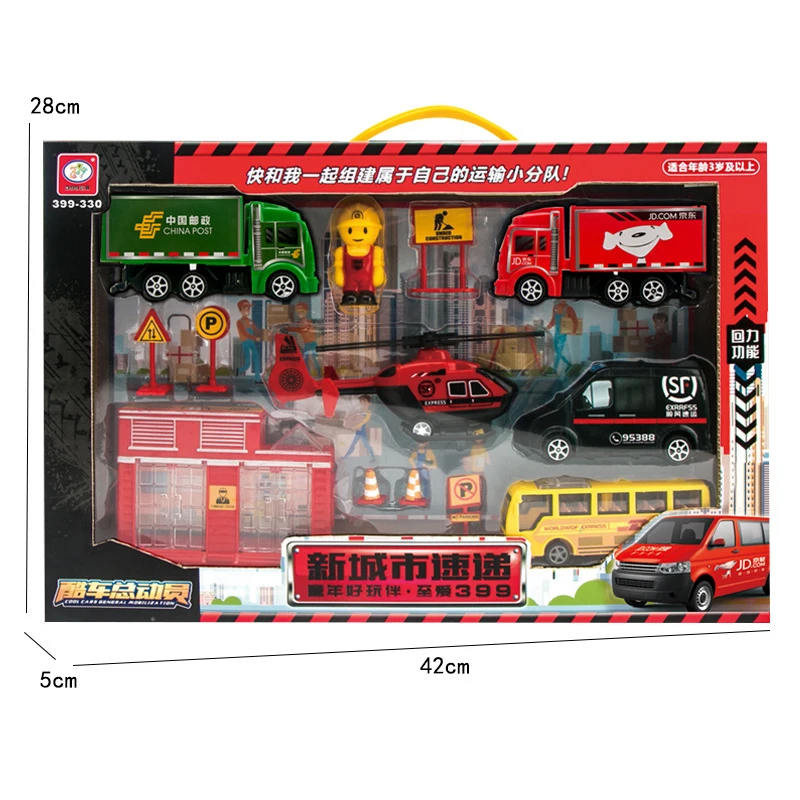 Pullback 1:76 Hot Sale Children Large Engineering Toy Gift Box Set Boy Military Scene Fire Car Model For Birthday | Игрушки и хобби