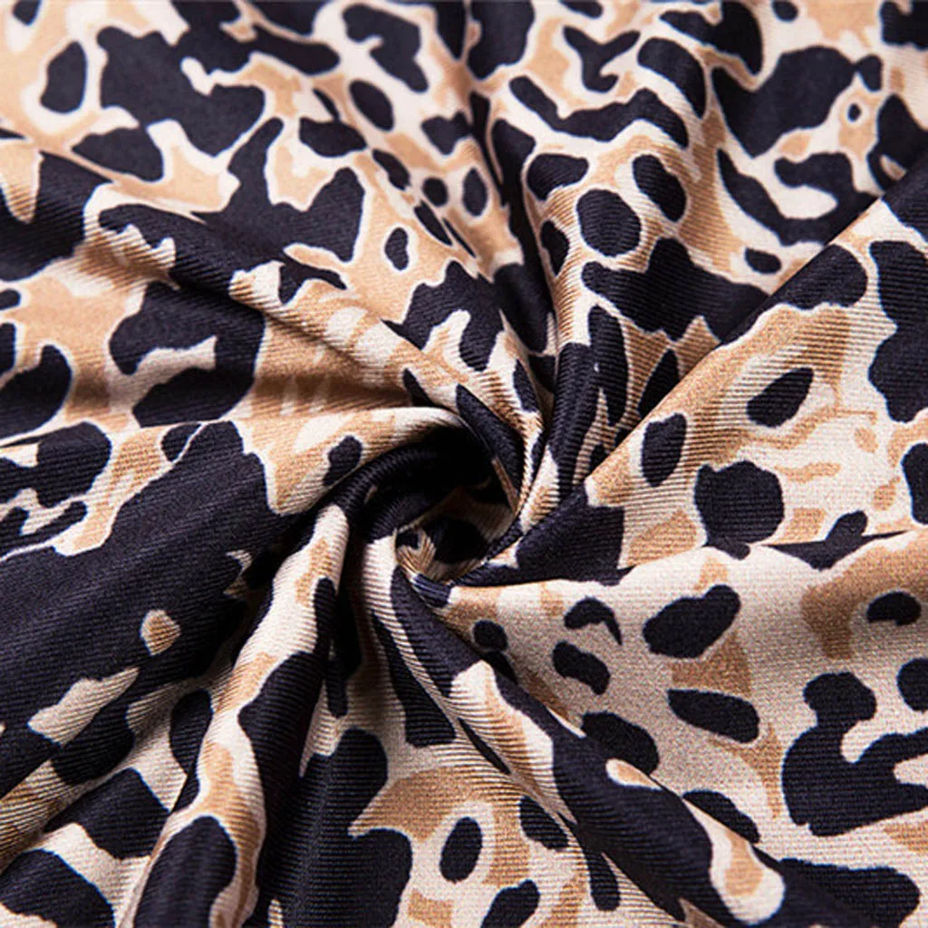 

Home&Nest Sexy Sleeveless Dresses Party Dress Women's Summer Fashion Leopard Print Slim Sexy Halter Dress Club Party Dress Mujer