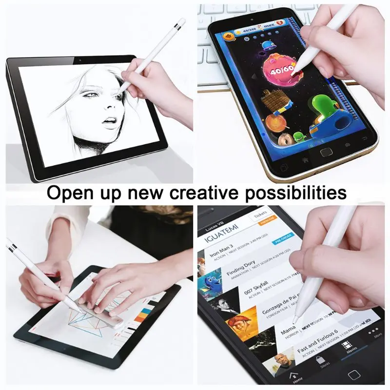 Портативный Емкостный карандаш микро usb зарядка сенсорный экран Стилус для iPhone