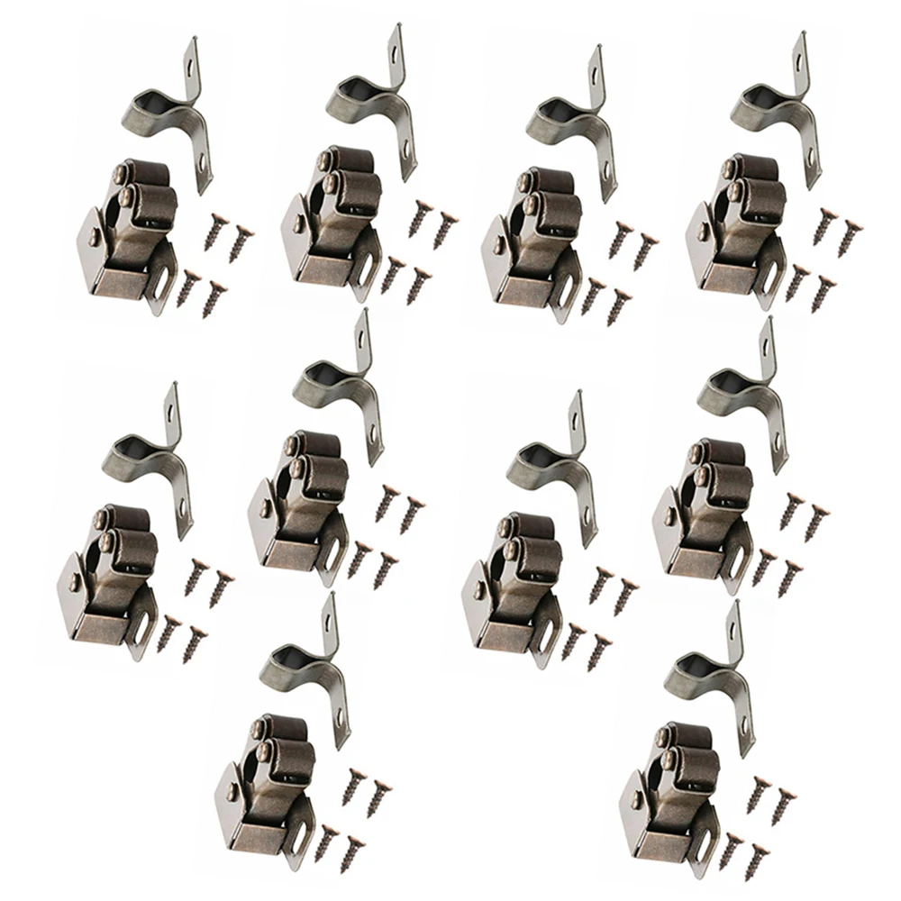 

5/10pcs Vintage Double Roller Catch Cupboard Cabinet Door Closet Latch Catch Home Hardware Latch Tool