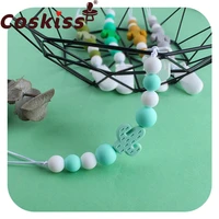 coskiss food grade safe baby pacifier chain cute cactus pacifier clip nipple holder for baby personalized name pacifier