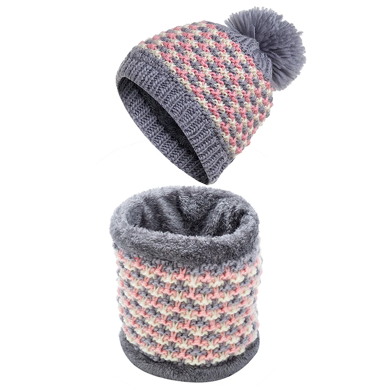 

IANLAN Winter New Casual Pompom Hats For Women Knit Woolen Beanies Girls Fashion Colorful Caps