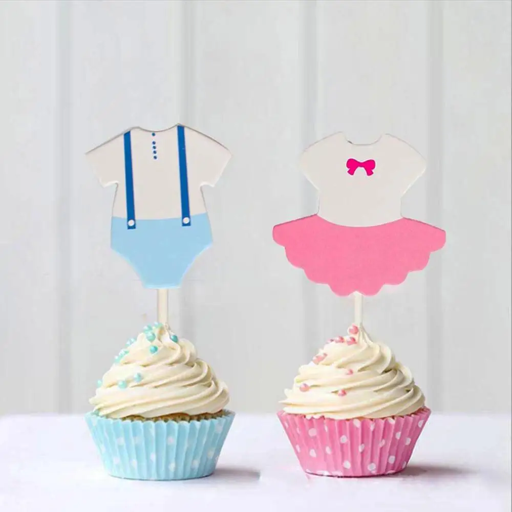 Набор из 10 топперов для капкейков для украшения вечеринки в честь рождения мальчика или девочки, детских праздников, крещения и раскрытия пола ребенка.