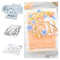 wreath letters metal cutting dies and stamps diy scrapbooking card stencil paper cards handmade album stamp die sheets 2021 new