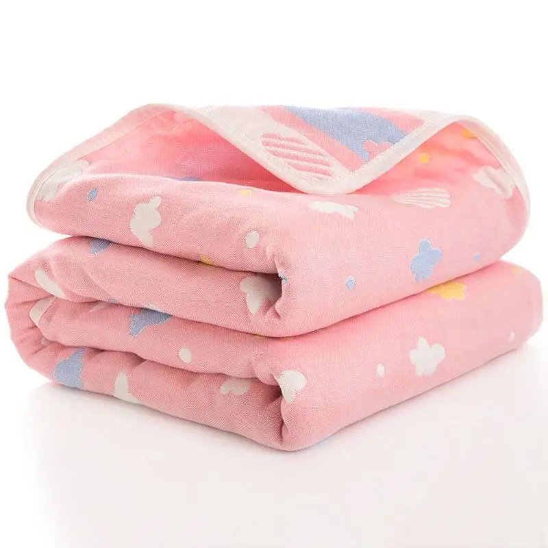 

Size 80*80cm Cotton Six-layer Gauze Baby Quilt Soft Newborn Blanket Cover Quilt Baby Four Seasons Blankets Dropshipping