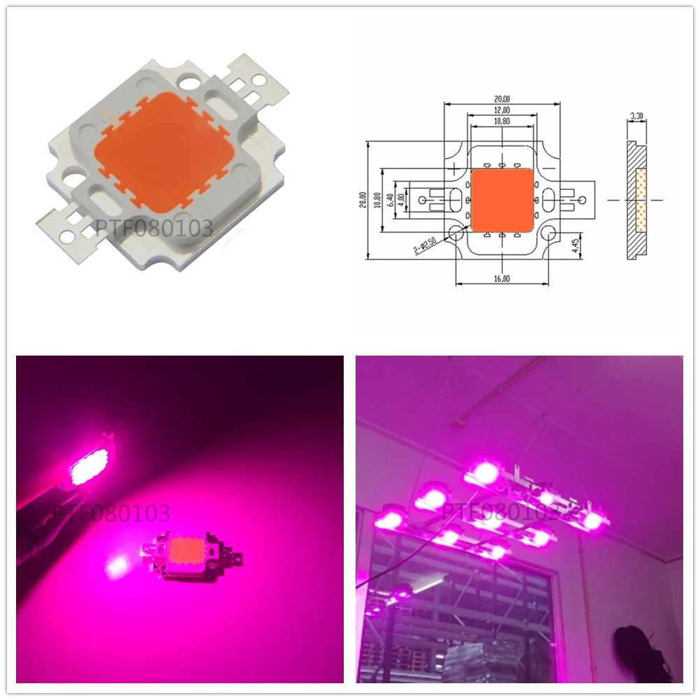 1-10PCS10W 380-840NM 380NM-840NM завод растут Светодиодные лампы свет полный спектр Led Grow Light |
