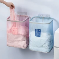 wall mounted folding laundry basket bathroom storage organizer shelf organization dirty clothes baskets household accessories