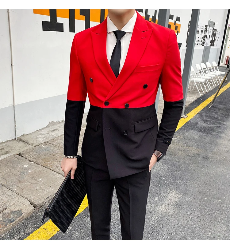 Traje Novio, мужские вечерние костюмы контрастных цветов, мужские костюмы для сцены, приталенные костюмы, брюки для выпускного, двубортный костюм, мужской костюм