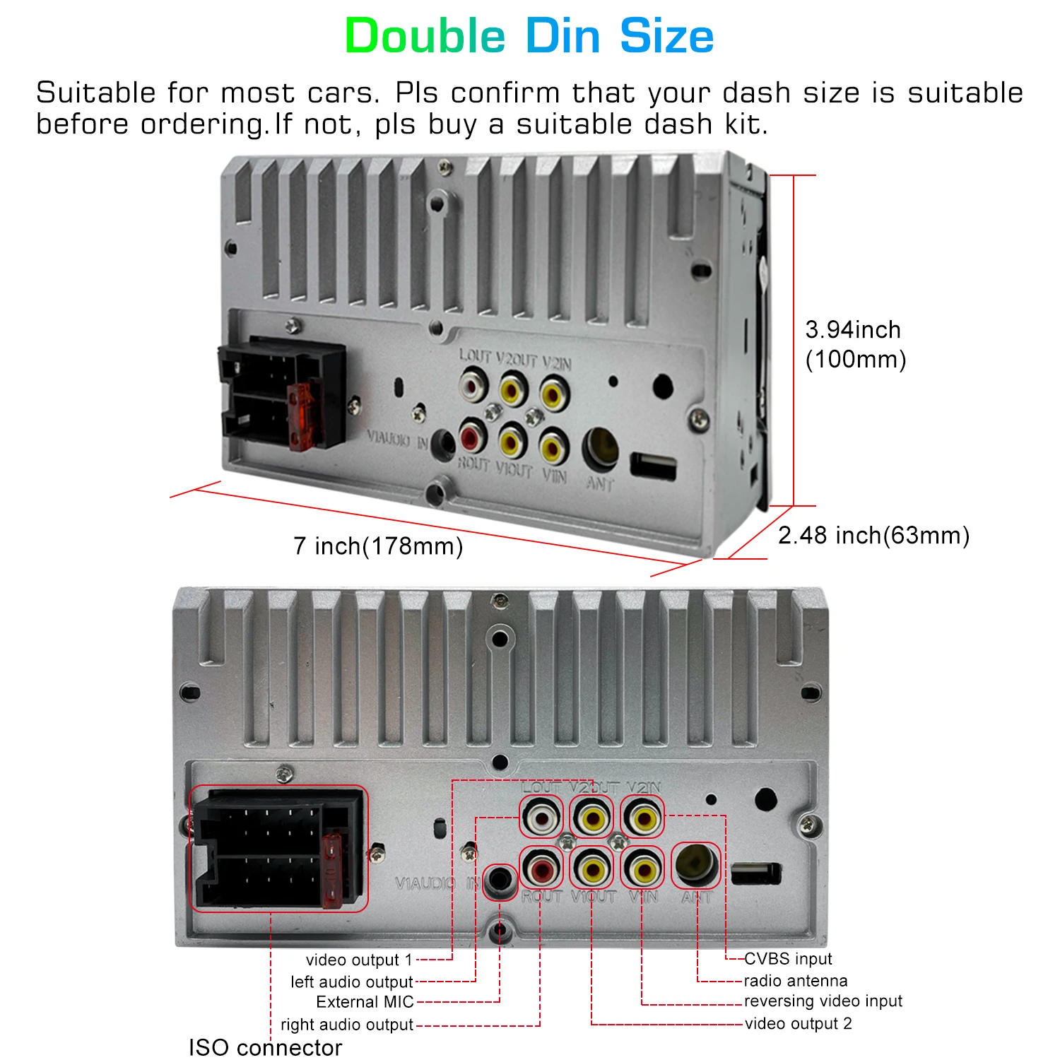 $72.48 DOXOV Apple Carplay Car Radio 2din Touch Screen 7