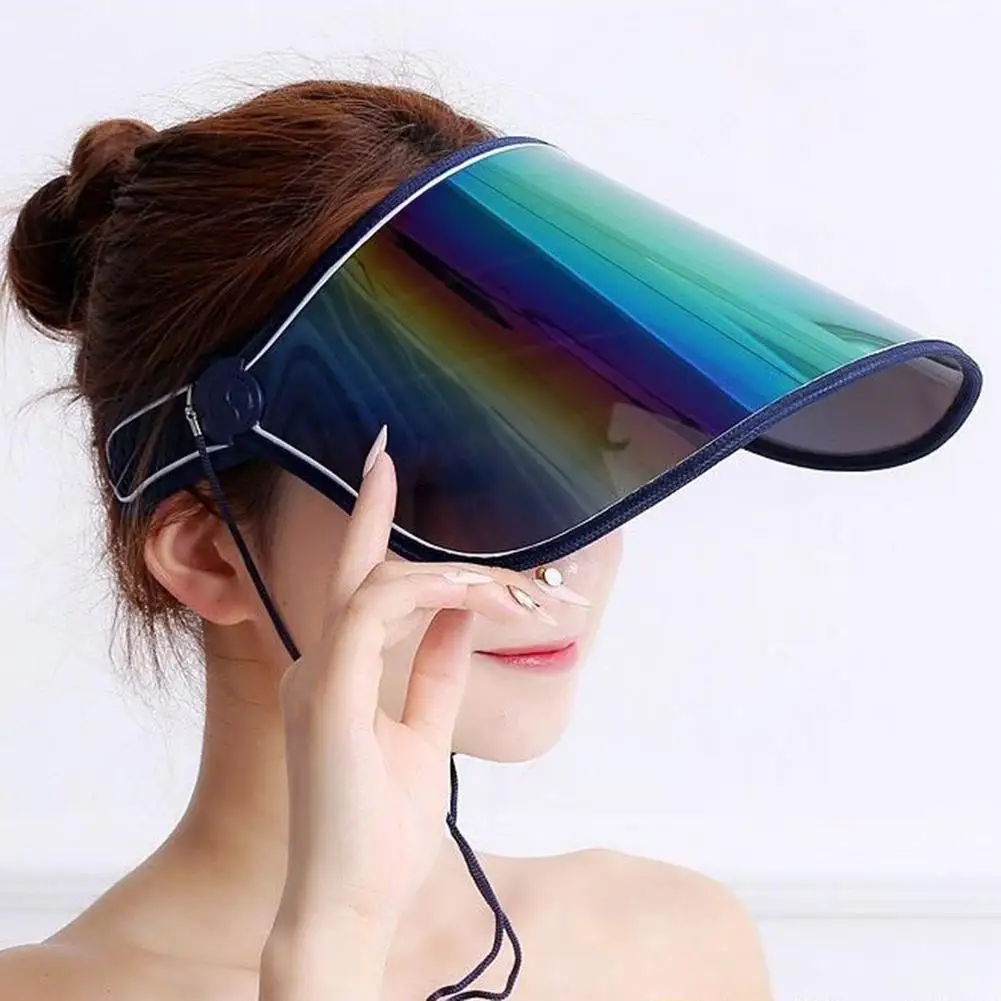 

Unisex Iridescent Protective Mirrored Outdoor Sport Travel Anti-UV Sun Visor Sun Visor Hat
