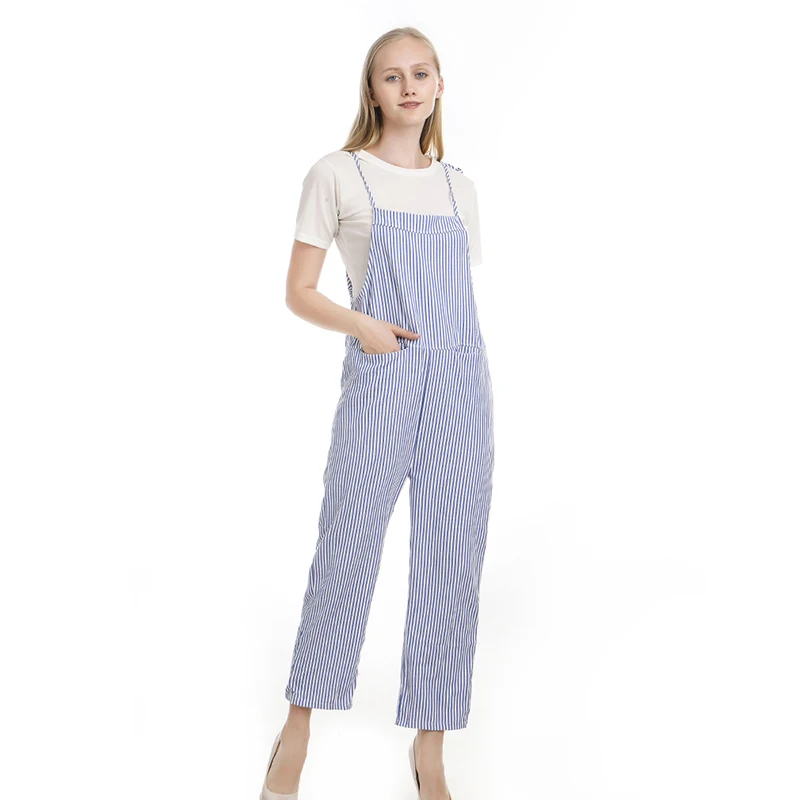 Fashion Women Jumpsuits Lady Striped With Straps Casual Loose Trousers Jumpsuit Femme | Женская одежда