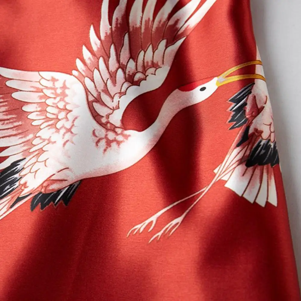 Сексуальное короткое атласное кимоно невесты женская свадебная пижама с принтом