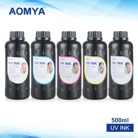 5 bottles 500ml universal led uv ink uv led ink compatible for epson uv flatbed printer 3d uv printer printing ink