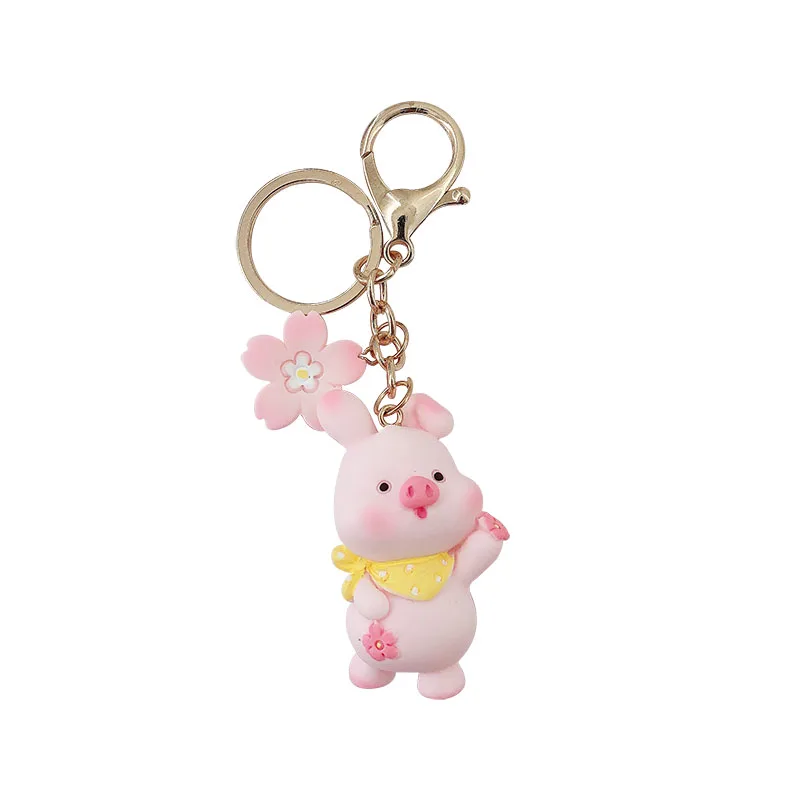 

Cartoon girl keychain pendant cute cherry blossom pig bag pendant to send girlfriend car ornaments fresh girl