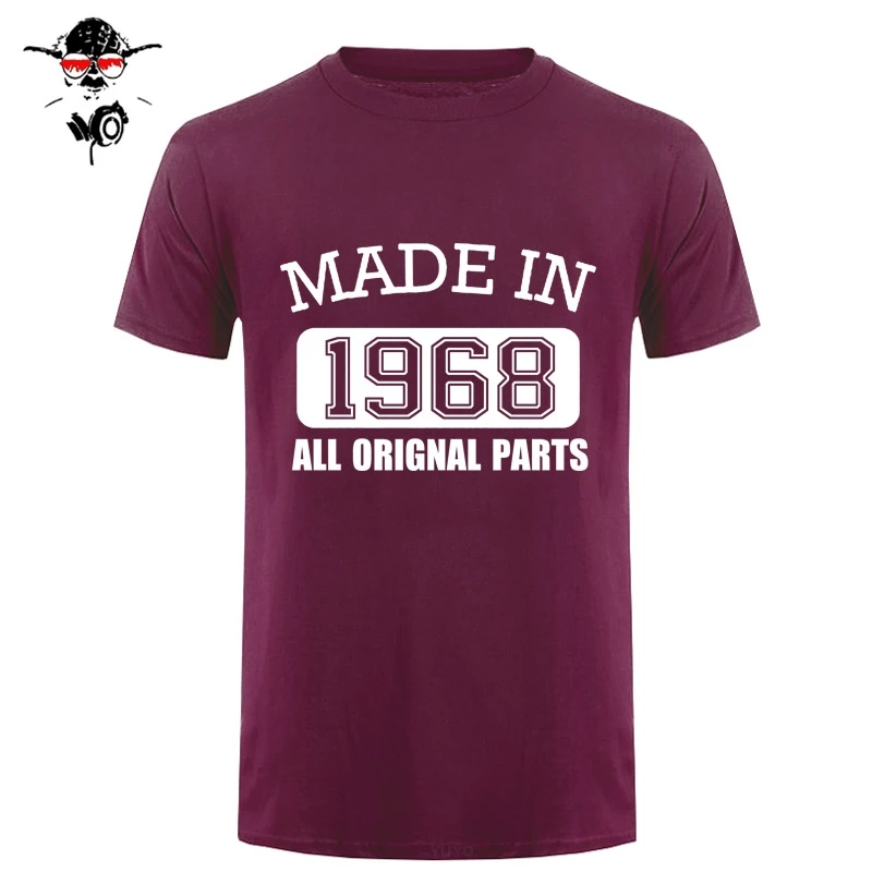 Сделано в 1968 все оригинальные Запчасти футболка 50 лет 50th на день рождения
