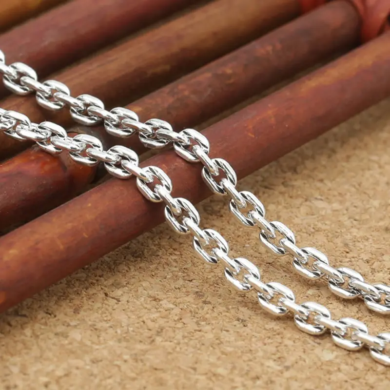 

Jazaz Real S925 Silver 2.5mm Link Chain Necklace Women Men Top quality 100% 925 Sterling Silver Necklace Accessory Jewelry B0595