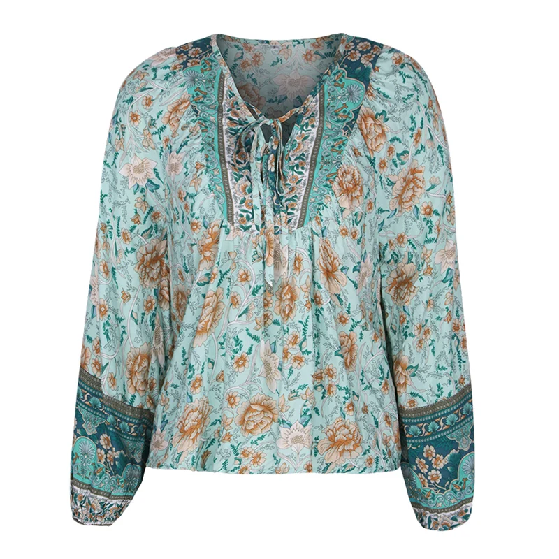 

Tether Printed V Neck Long Sleeve T Shirt Women Casual Romantic Holiday Tee Shirt Tops Female Loose Plus Size Blouse