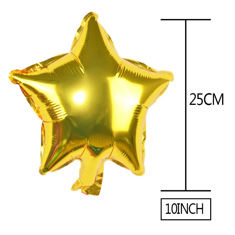 5 шт. золотой серебряный шар с фольгой в виде звезды украшение для детского душа