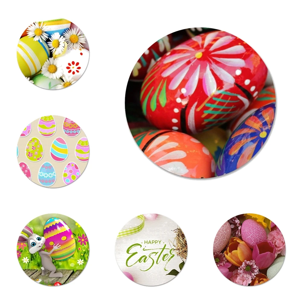 Милый Пасхальный кролик пасхальные яйца Значки для одежды рюкзака украшение