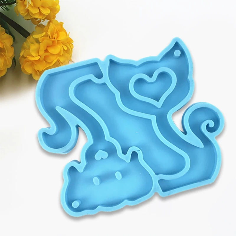 

Cats Dogs Keychain Epoxy Resin Mold Jewelry Pendant Silicone Mould DIY Crafts Decorations Casting Tools
