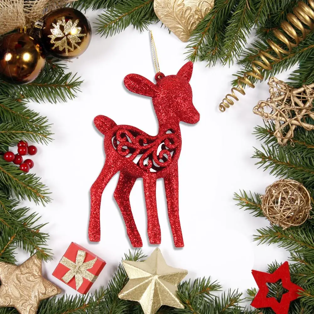 3 шт./лот блестящий Рождественский олень рождественская елка украшения для дома
