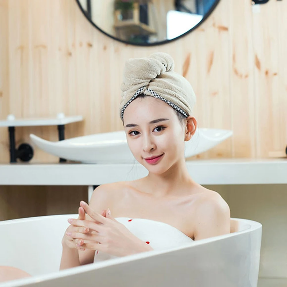 Новая быстросохнущая шапка для волос из бархата кораллового цвета мягкое