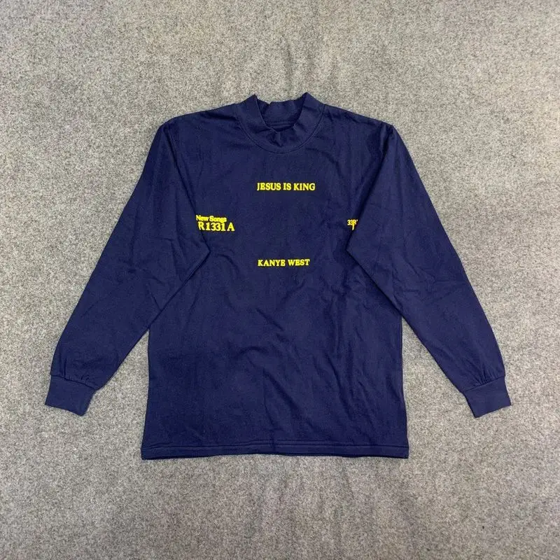 19SS футболка с изображением Иисуса и короля длинным рукавом для прослушивания