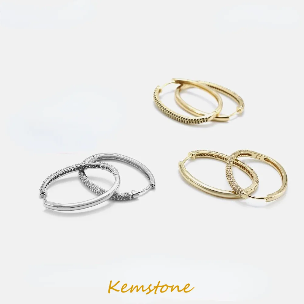 

Простые Стильные блестящие серьги Kemstone с цирконом и золотым покрытием для женщин, подарочные украшения