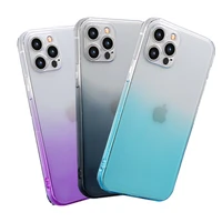 luxury gradient color clear silicone shockproof phone case for iphone 11 pro max x xs xr 7 8 6 6s plus se2 lens protection cover