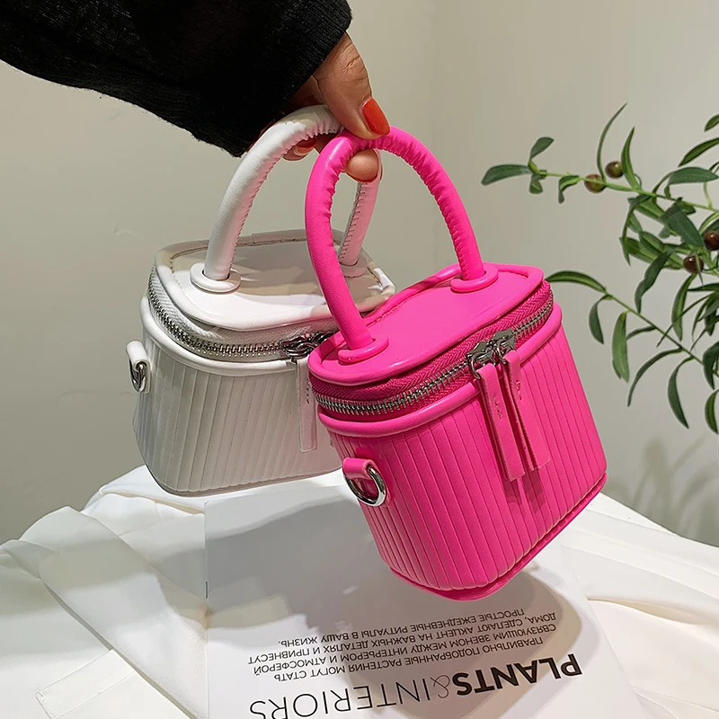 

Mini Square Tote bag 2021 Summer New PU Leather Women's Designer Handbag Pure color Cute Shoulder Messenger Bag Travel Purses