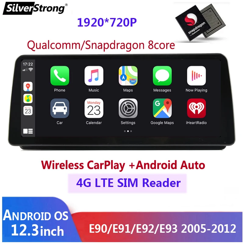 

Snapdragon Android 10 1920*720P 12,3 дюймов экран для BMW E90 E91 E92 E93 3 серии радио навигация автомобильный мультимедийный плеер iDrive