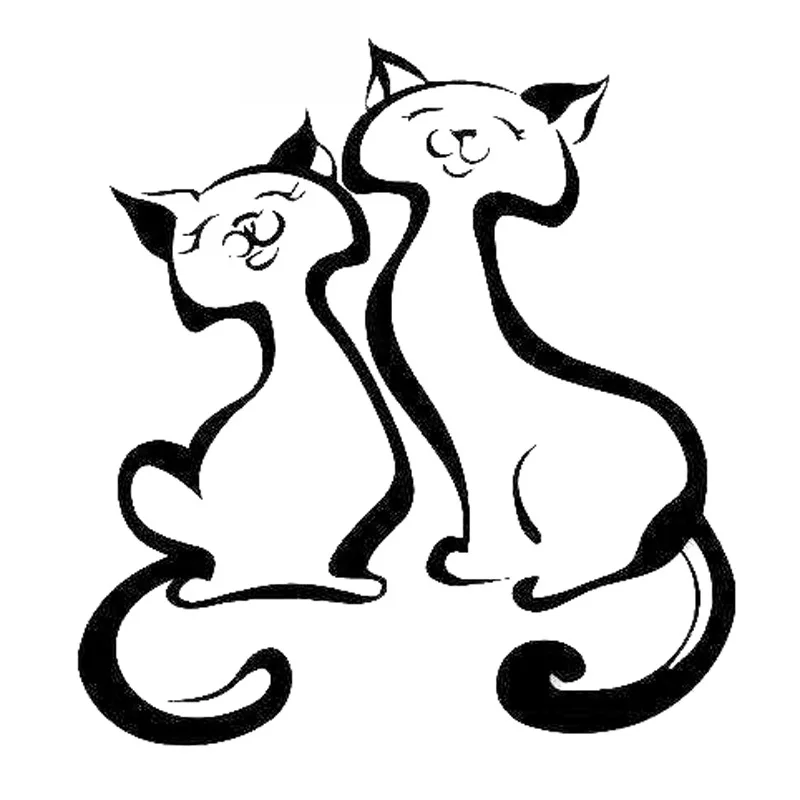 

Модная Автомобильная наклейка в форме милых кошек, животных, 15 см * 16 см, украшение, индивидуальная водонепроницаемая ПВХ автомобильная окон...