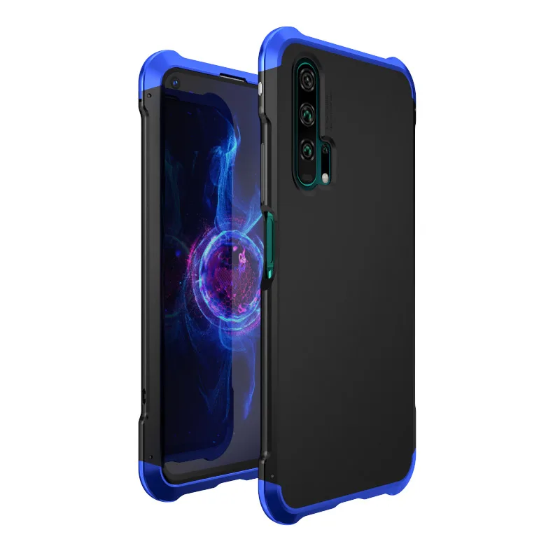 Black Blue Противоударный металлический чехол-бампер для телефона huawei Honor 20 Honor20, матовая жесткая задняя крышка из поликарбоната, чехол-броня для huawei Honor 20 - Цвет: Black Blue