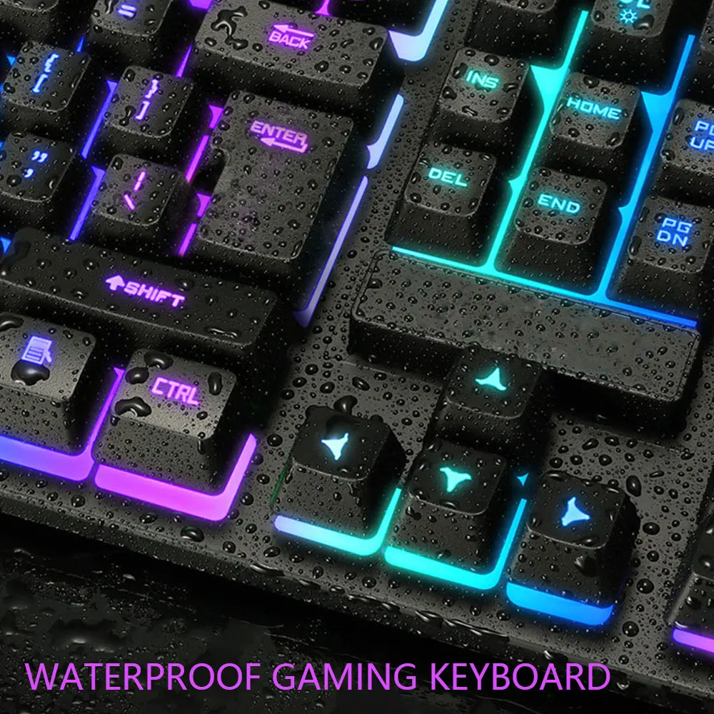 gaming mechanical keyboard tf200 rainbow backlight usb ergonomic gaming keyboard for pc laptop colorful backlight keyboard free global shipping