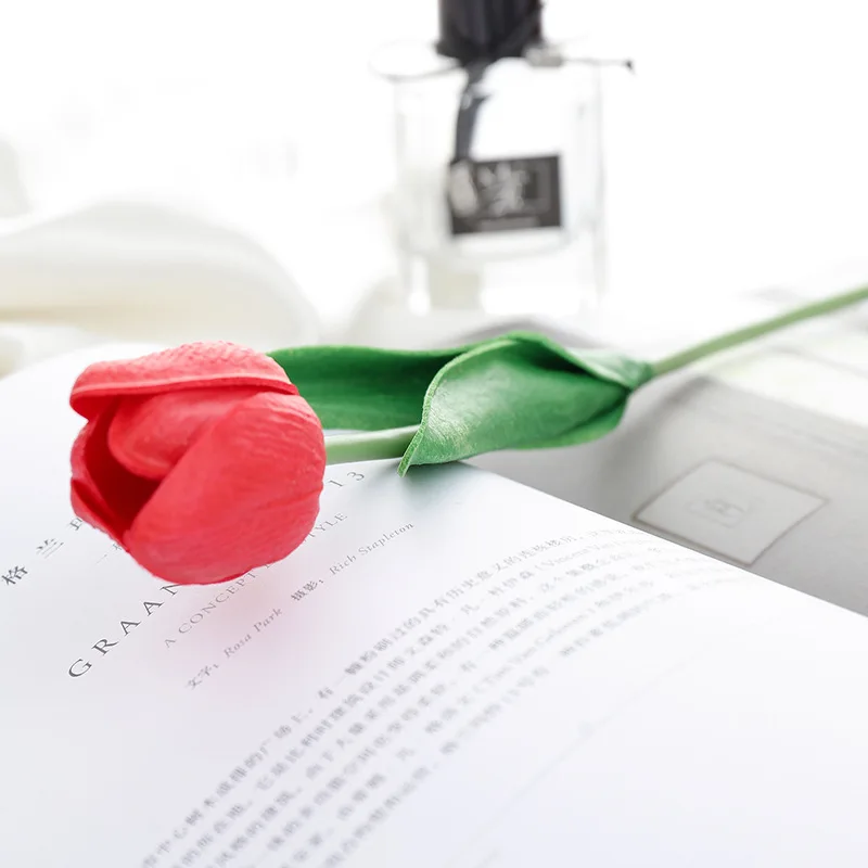 Тюльпан цветы искусственные День Святого Валентина веточки Свадебные Белый