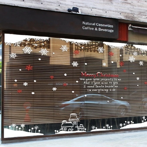 Большой Рождественский стикер фонтанная плакаты виниловые наклейки на стены