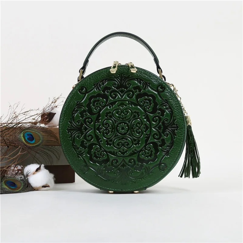 

Женская сумка из натуральной воловьей кожи в стиле ретро