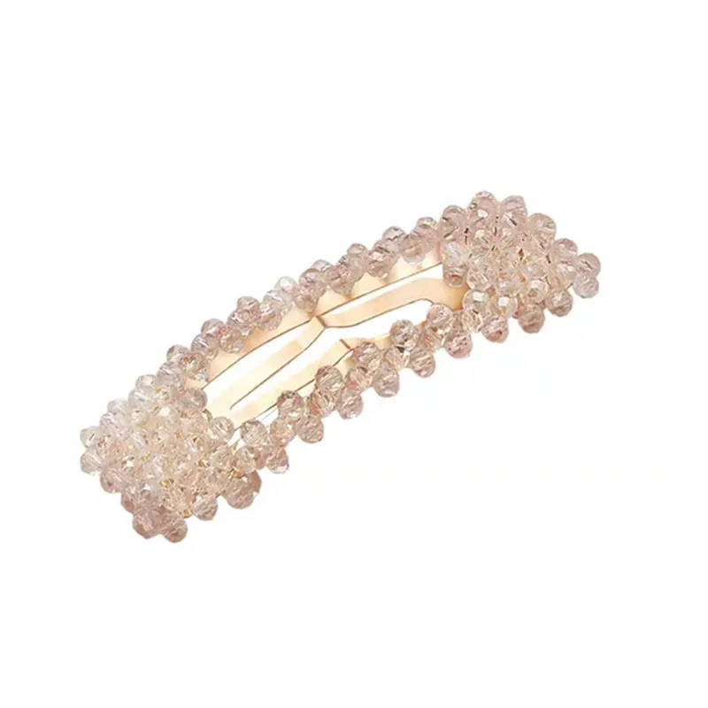 1pc Crystal Handmade Girls Hair Clip Solid Bobby Barrette Arcylic Rhinestone Women Hollow Styling Accessories | Красота и здоровье