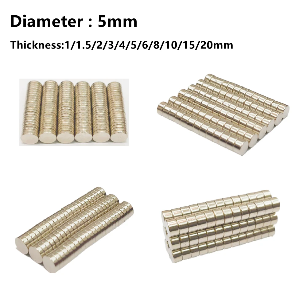 

Круглые неодимовые магниты диаметром 5 мм, 10 шт., 1/1, 5/2/3/4/5/6/8/10/15/20 мм, толщиной, редкоземельные сильные поделки, постоянный магнит N35