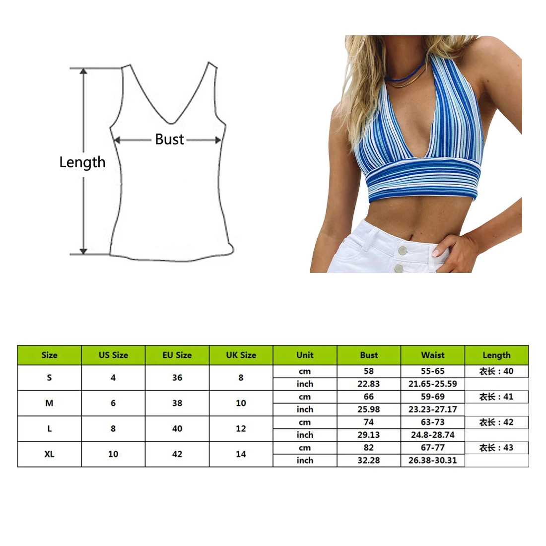 

Women V Neck Bandage Crop Top Knitted Women Sexy 2021 Summer Blue Backless Sleeveless Casual Y2K Off Shoulder Tank Tops Party