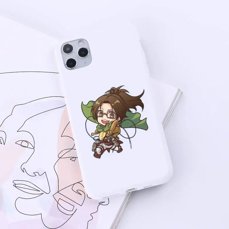 

A humorous cartoon attack on Titan Phone Case Candy Color for iPhone 6 7 8 11 12 s mini pro X XS XR MAX Plus