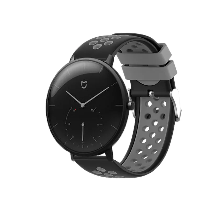20 мм силиконовые ремешки для xiaomi huami Mijia кварцевый ремешок amazfit bip lite/galaxy Watch 42 мм Активный браслет металлическая пряжка