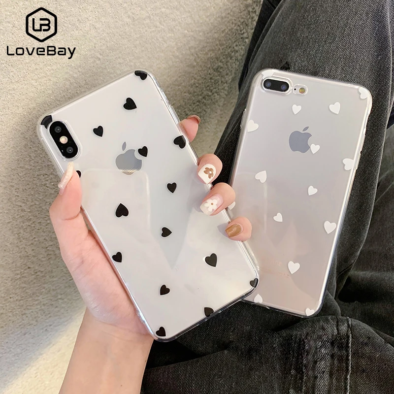 Lovebay чехол для телефона для iPhone 11, 6, 6 S, 7, 8 Plus, X, XR, 11Pro, XS Max, милый мультяшный волнистый прозрачный мягкий ТПУ чехол для iPhone X